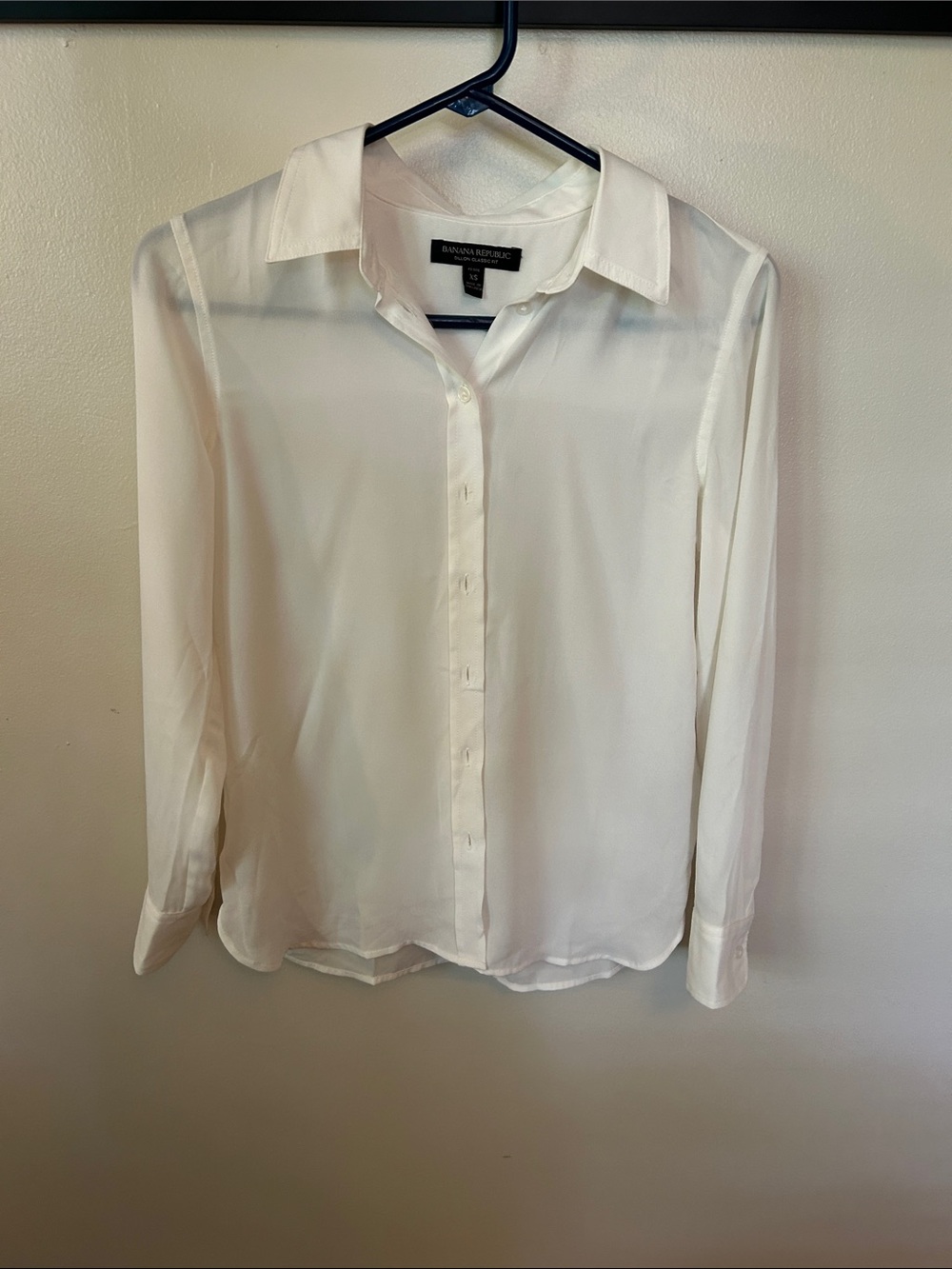 Banana Republic White Petite Dillon Classic Fit Button-Down